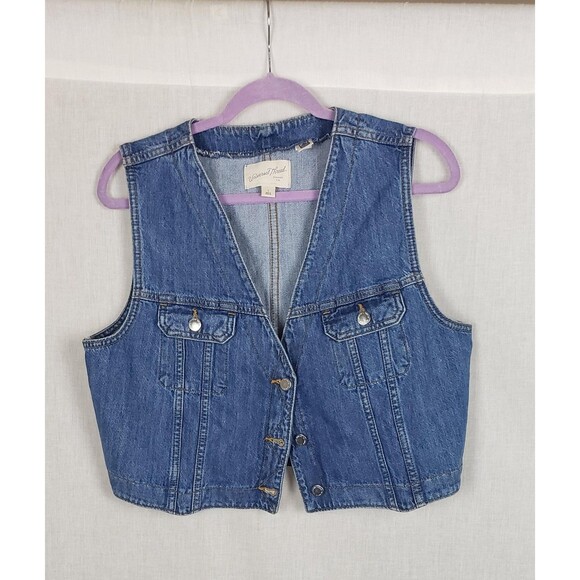 Universal Thread Country Jean Vest L Cowgirl Rodeo Western Retro Festival Casual - Picture 1 of 10